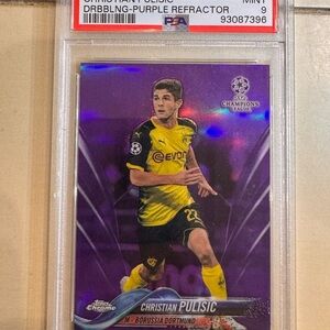 2017 Topps Chrome Christian Pulisic Purple Refractor /250 #25 PSA 9